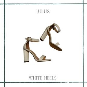 Lulus Ankle Strap White Heels